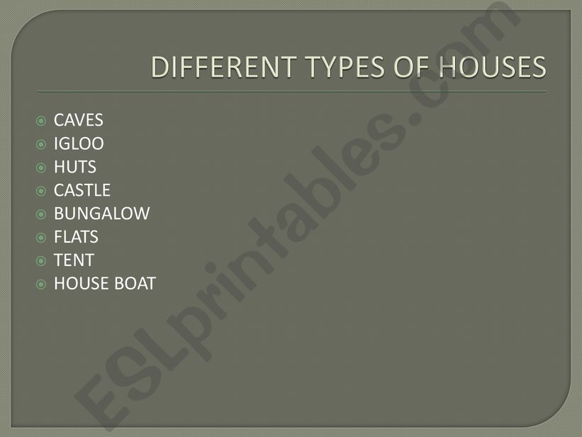 TYPES OF HOUSE powerpoint