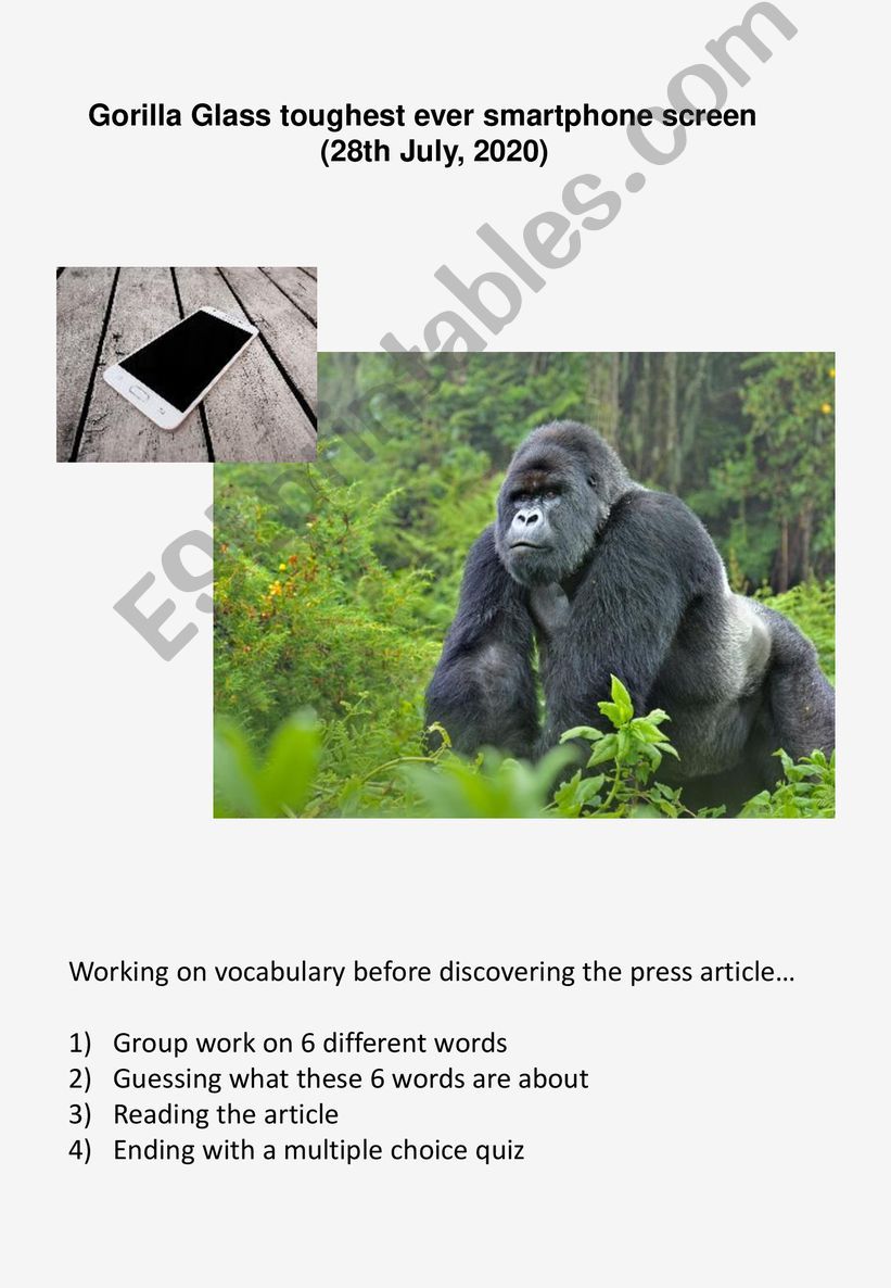 Gorilla Glass Toughest Ever Smartphone Screen - Discovering a press article