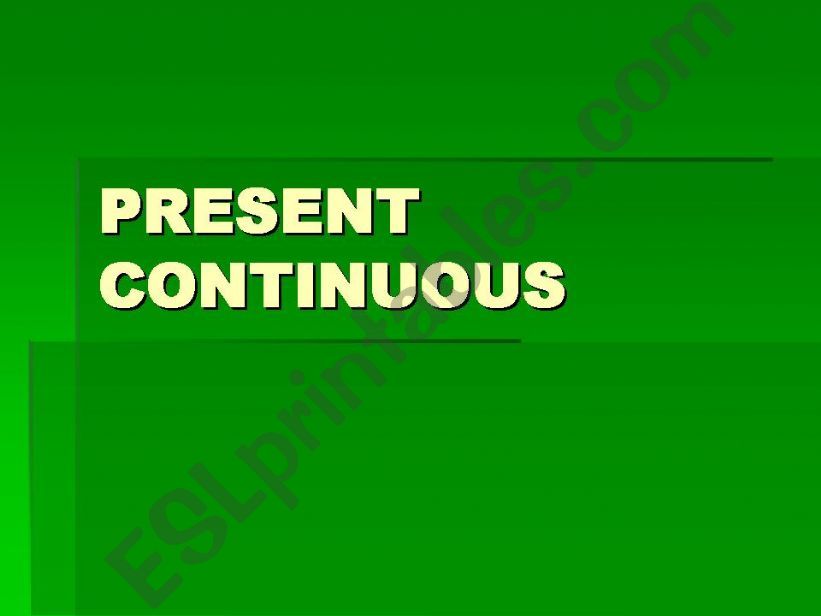 Present Continuous powerpoint
