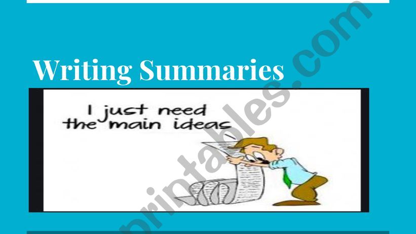 Writing Summaries powerpoint