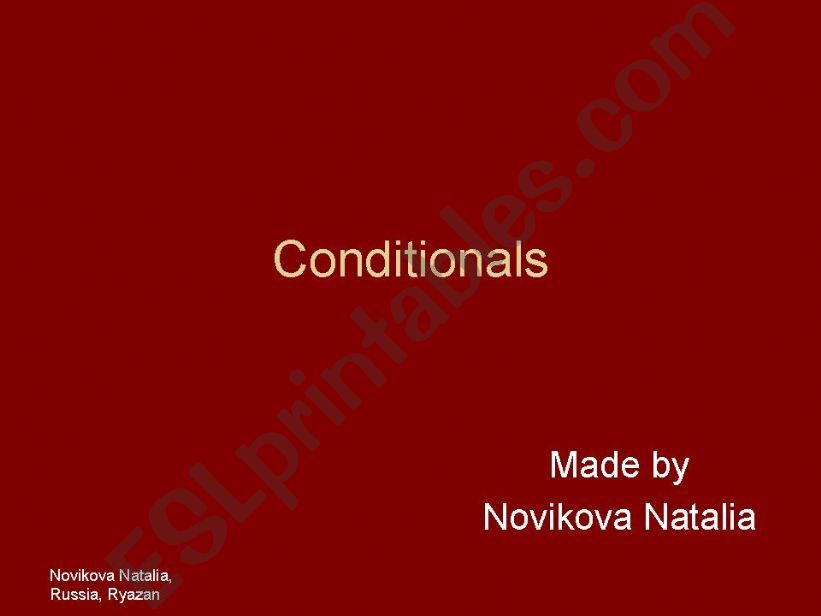 Conditionals powerpoint