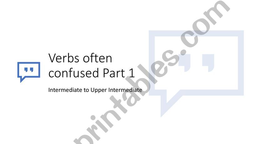 Verbs often confused PART 1 (vocabulary)