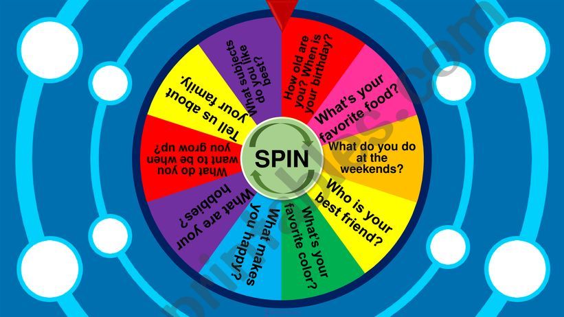 Get to know you - Spin the wheel game