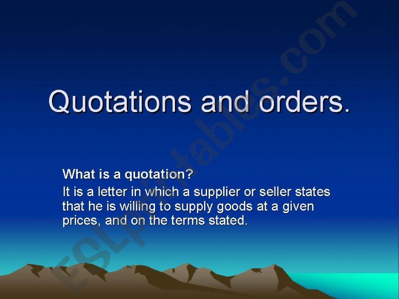 quotation and orders powerpoint