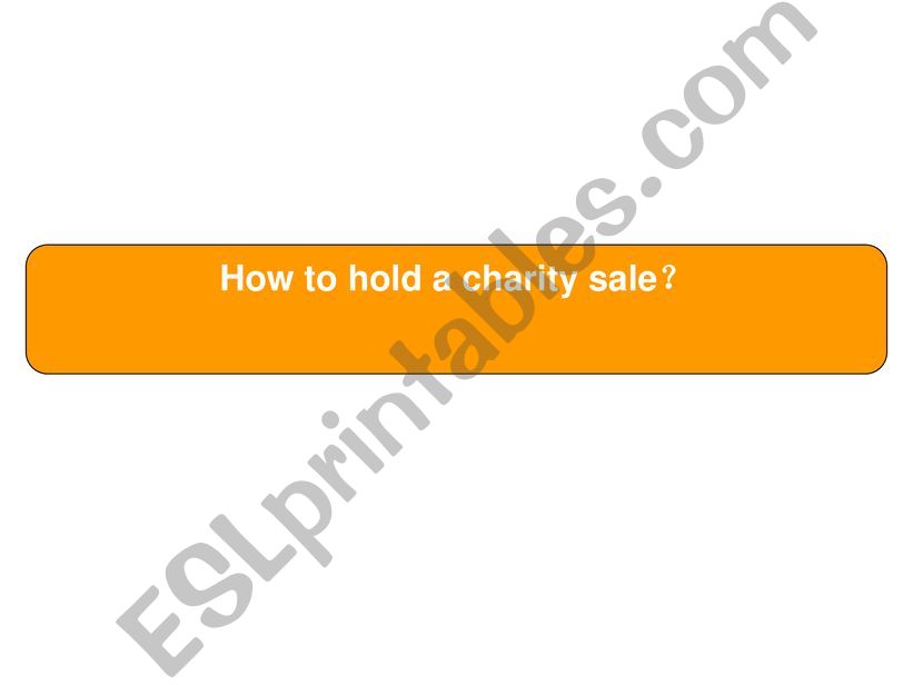 hold a charity sale powerpoint