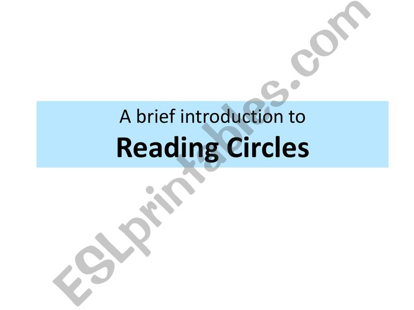 ESL English PowerPoints Reading Circles