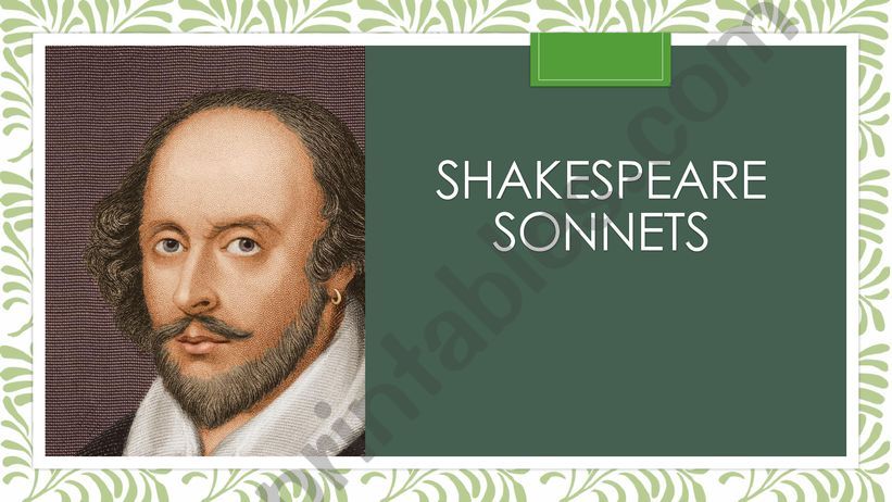 SHAKESPEARE SONNETS powerpoint