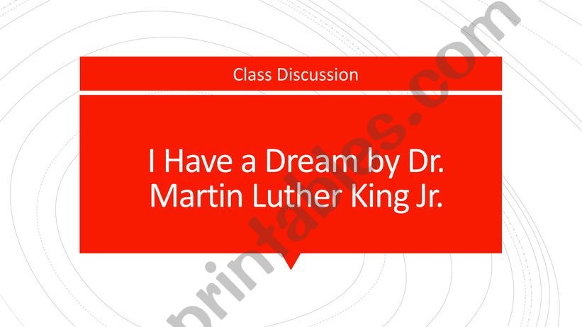 I Have a Dream Discussion powerpoint