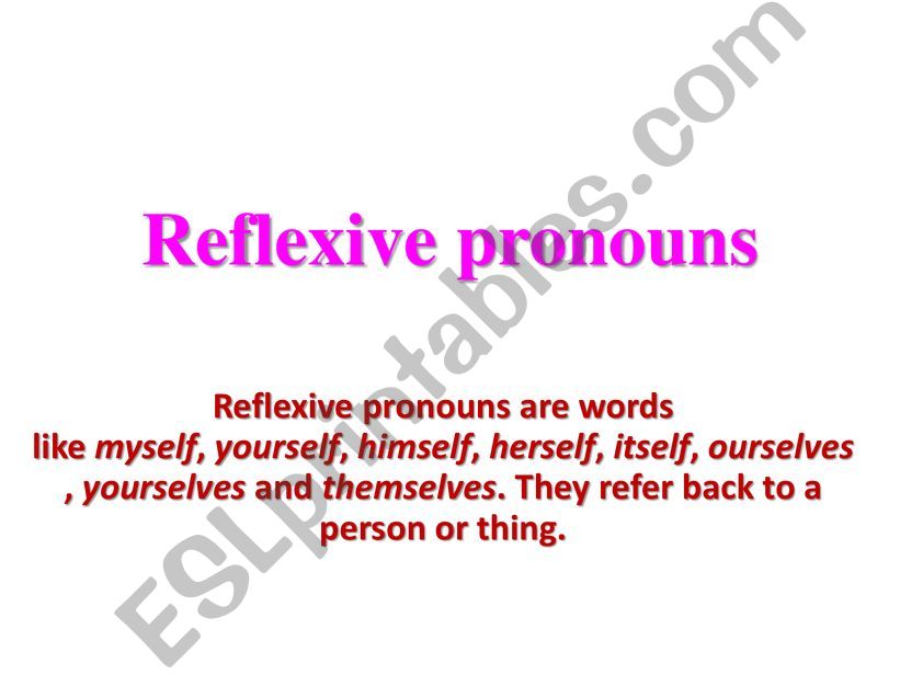 REFLEXIVE PRONOUNS powerpoint