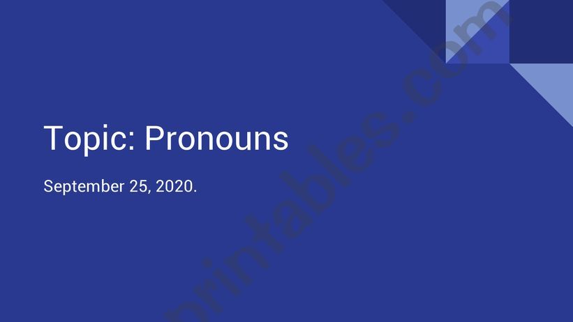 Pronouns  powerpoint