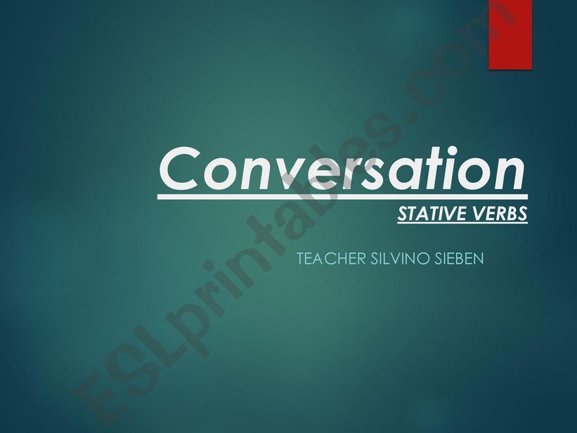 Conversation Stative Verbs powerpoint