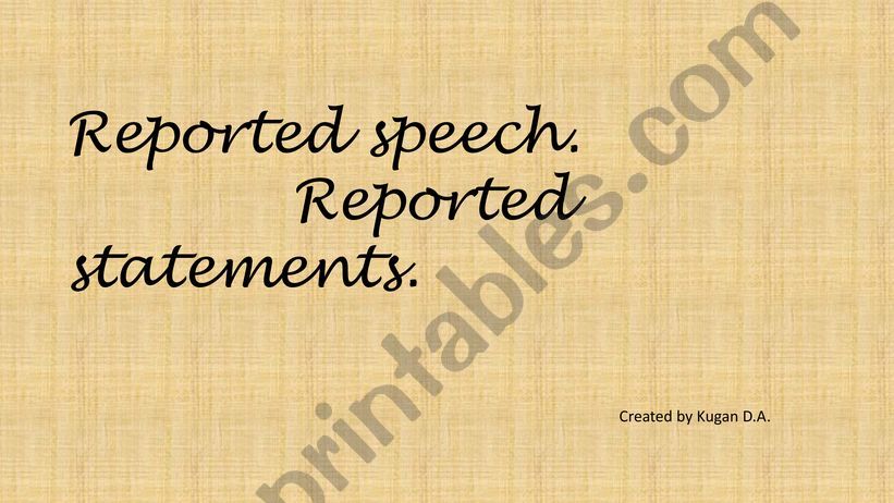 Reported Speech powerpoint