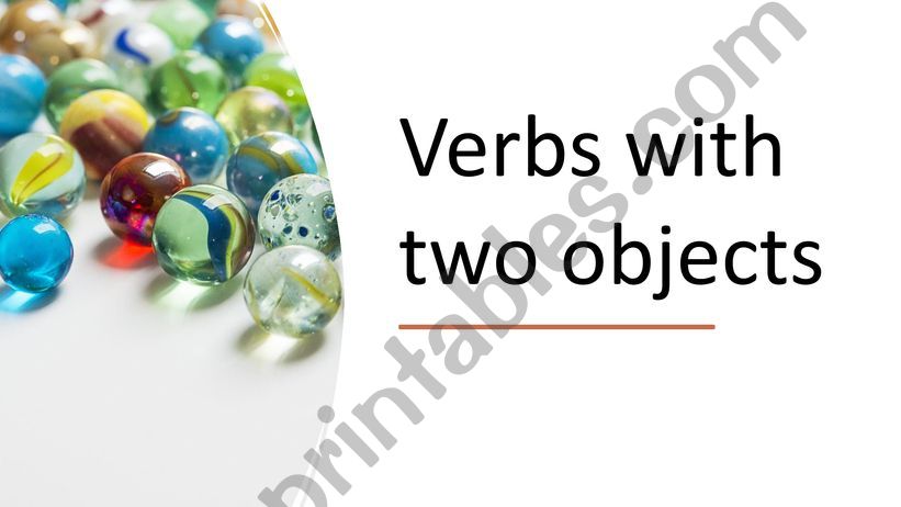 Verbs with two objects powerpoint