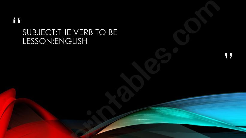 verb to be powerpoint