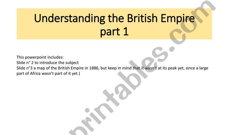 Understanding the British Empire 1