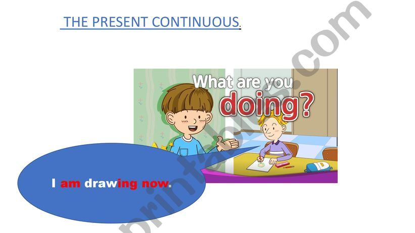 THE PRESENT CONTINUOUS TENSE powerpoint