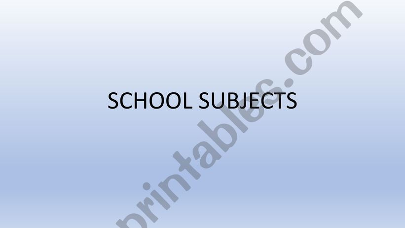 school subjects powerpoint