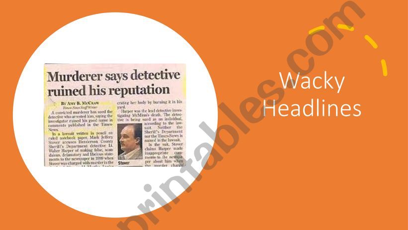 Guess the Wacky Headlines powerpoint
