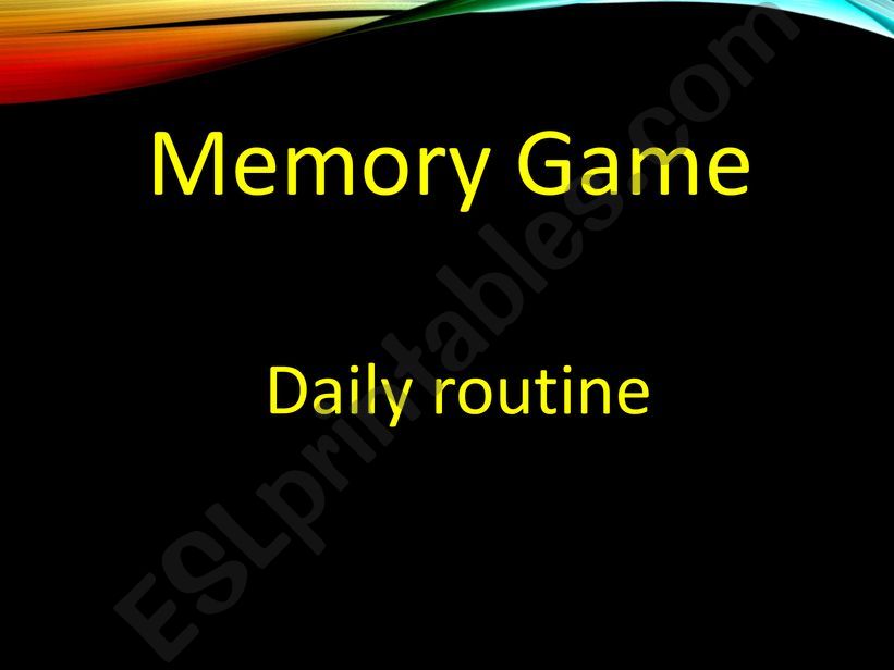 Daily Routines Memory Game powerpoint