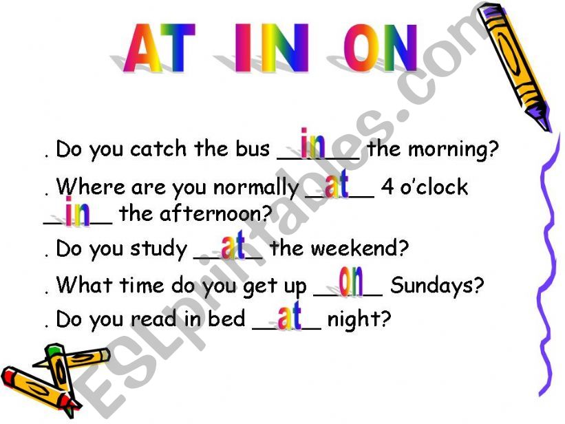 Prepositions of place powerpoint