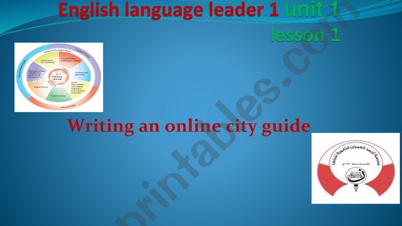Writing an online city guide powerpoint