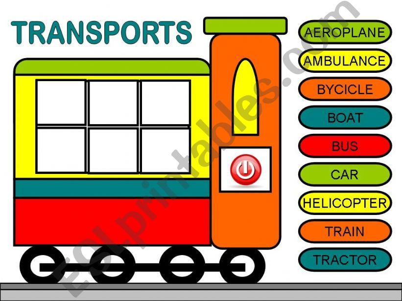 TRANSPORTS - GUESSING GAME powerpoint