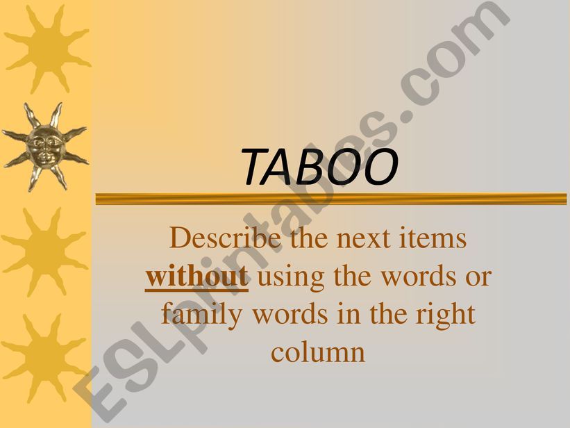HALLOWEEN TABOO powerpoint