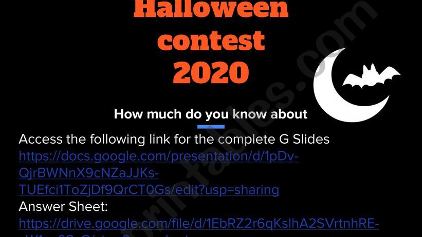 Halloween COntest 2020 powerpoint