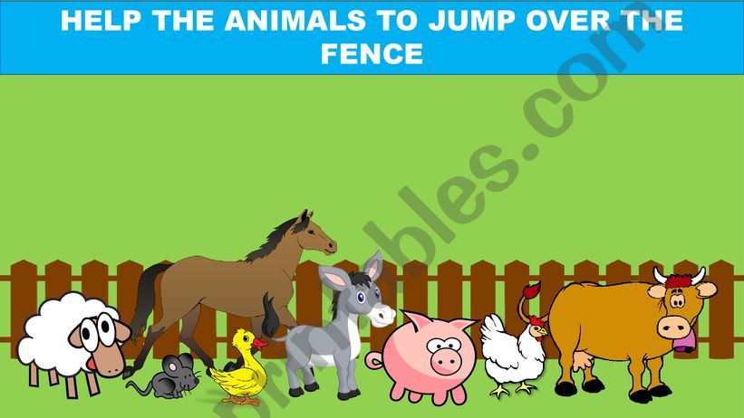 Help the farm animals to jump over the fence