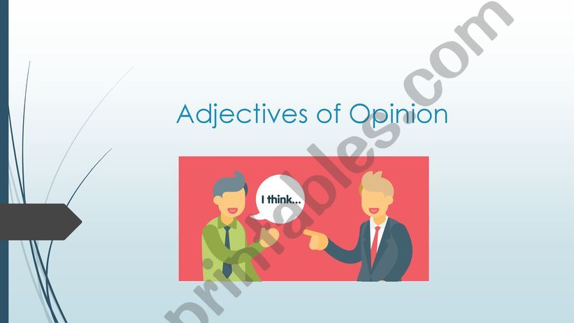 ADJECTIVE OF OPINION powerpoint