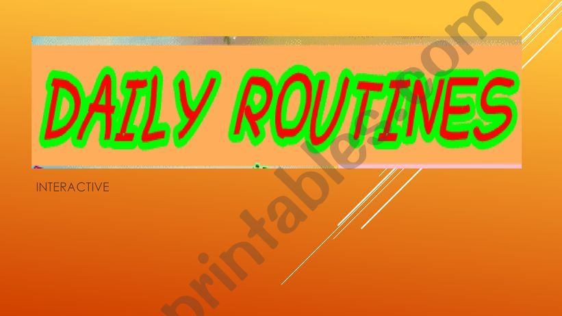 DAILY ROUTINE INTERACTIVE powerpoint