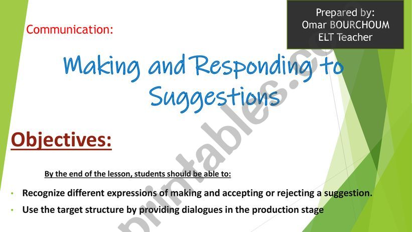 Making suggestions powerpoint