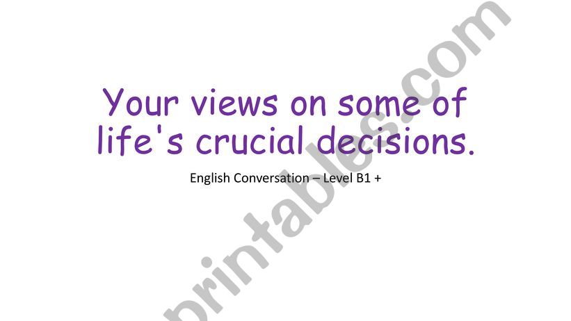 Life�s decisions  powerpoint