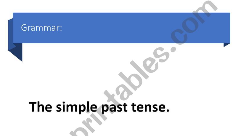 the simple past tense powerpoint