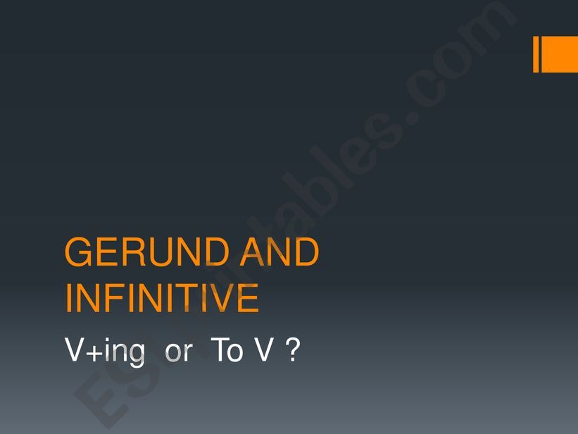 Gerund and infinitive powerpoint