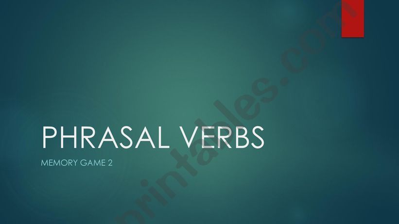 Phrasal Verbs Memory Game powerpoint