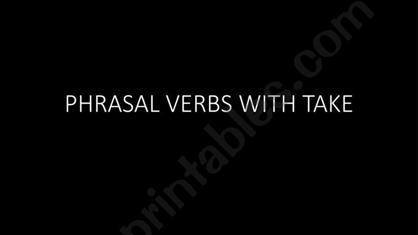 Phrasal Verbs Memory Game with Take
