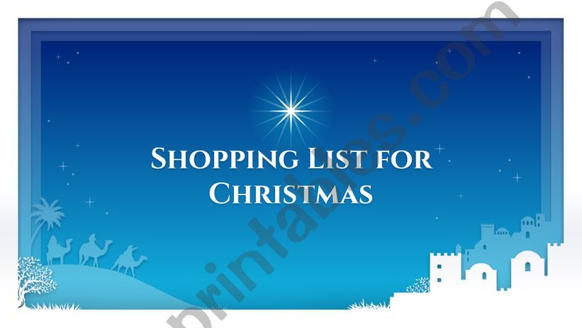Christmas shopping list powerpoint