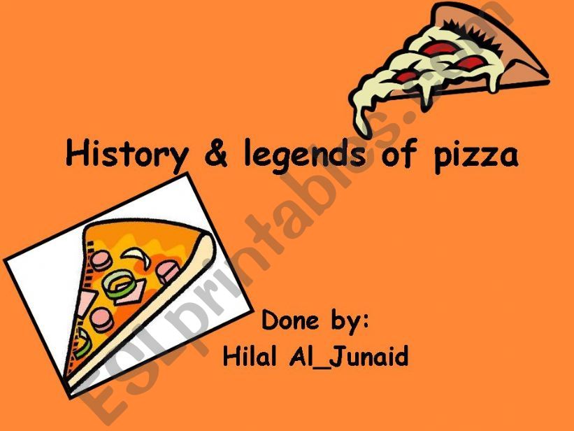 History and Legends of PizzA powerpoint