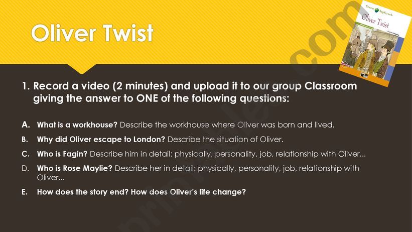 Oliver Twist Oral Presentation