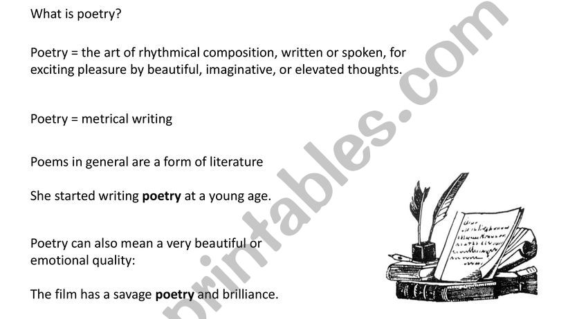 Poetry, Similes & Metaphors powerpoint