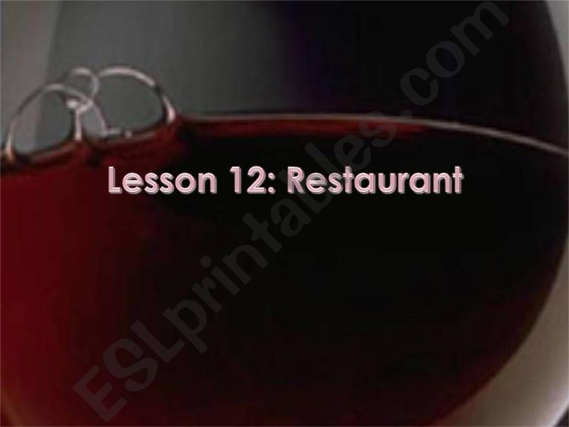 Restaurant Part 1 powerpoint