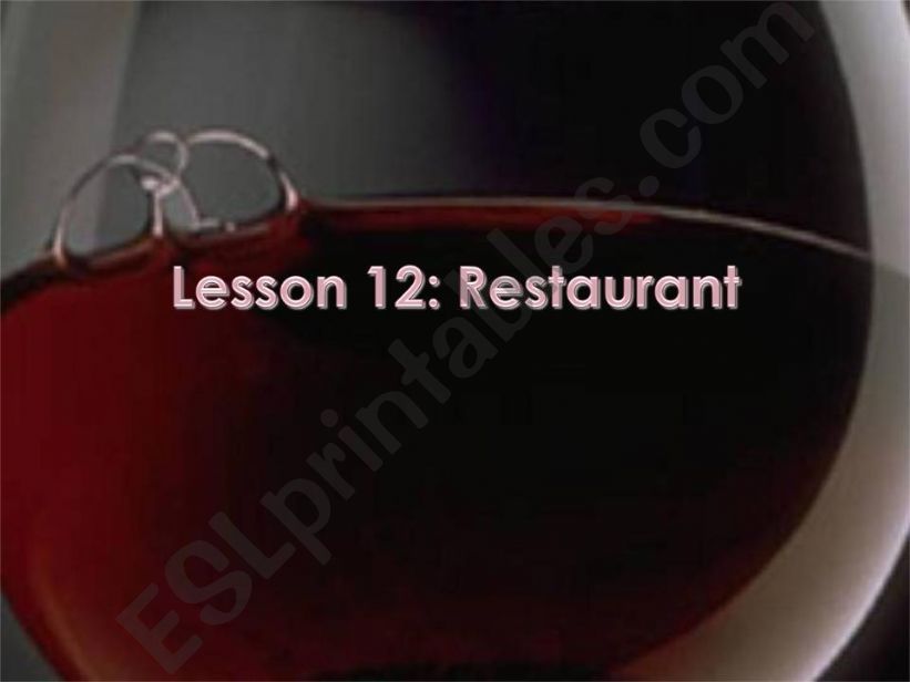 Restaurant Part 2 powerpoint