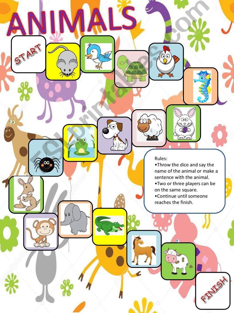 ESL - English PowerPoints: Animal board game