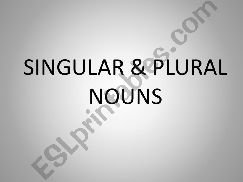 singular and plural nouns powerpoint