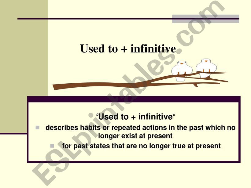 Used to + Infinitive powerpoint