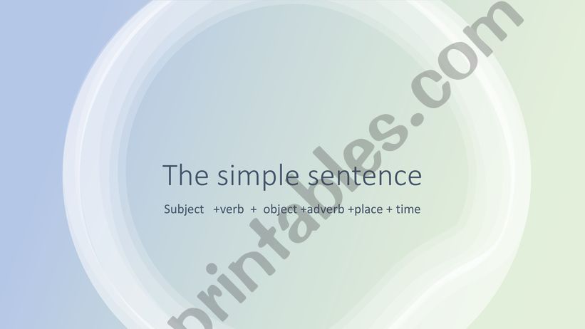 The simple sentence  powerpoint