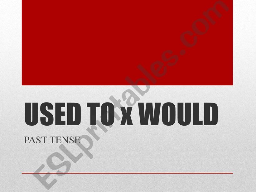 Used to x would past tense powerpoint