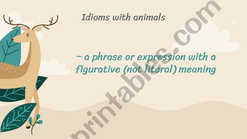 English Idioms : Animal theme powerpoint