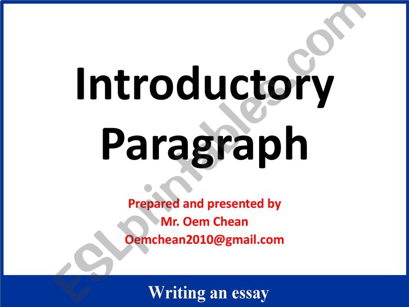 How to write an introductory paragraph